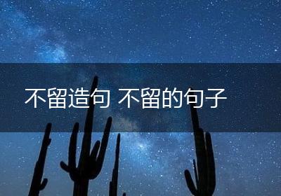 不留造句 不留的句子