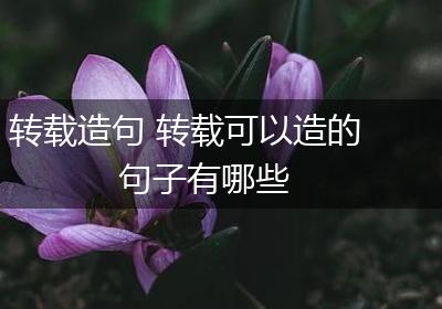 转载造句 转载可以造的句子有哪些