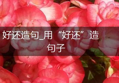 好还造句_用“好还”造句子