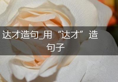 达才造句_用“达才”造句子