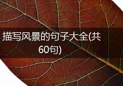 描写风景的句子大全(共60句)