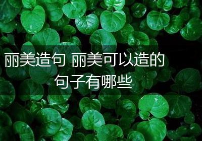 丽美造句 丽美可以造的句子有哪些
