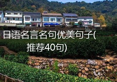 日语名言名句优美句子(推荐40句)