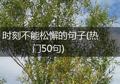 时刻不能松懈的句子(热门50句)