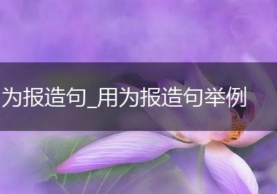 为报造句_用为报造句举例