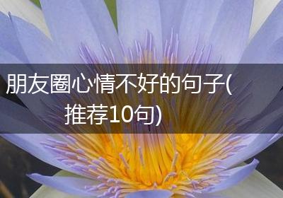 朋友圈心情不好的句子(推荐10句)