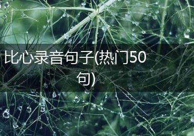 比心录音句子(热门50句)