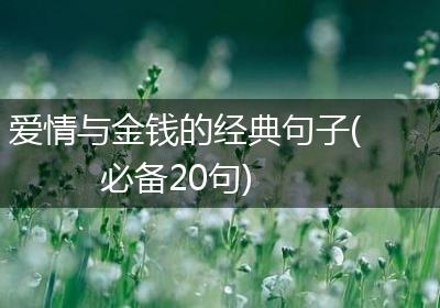 爱情与金钱的经典句子(必备20句)