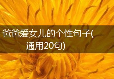 爸爸爱女儿的个性句子(通用20句)