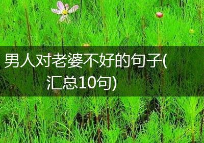 男人对老婆不好的句子(汇总10句)
