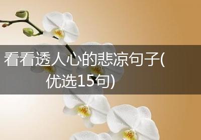 看看透人心的悲凉句子(优选15句)