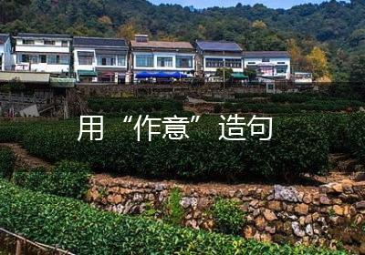用“作意”造句