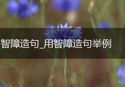 智障造句_用智障造句举例