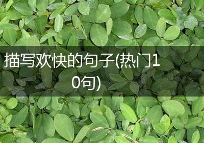 描写欢快的句子(热门10句)