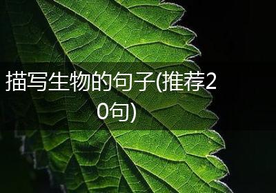 描写生物的句子(推荐20句)