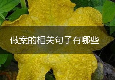 做案的相关句子有哪些