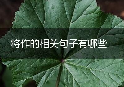 将作的相关句子有哪些