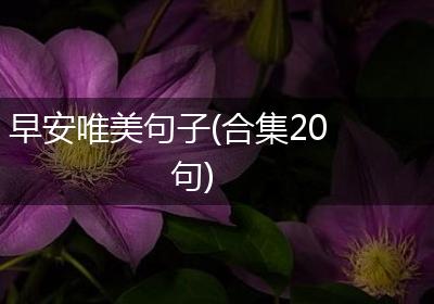 早安唯美句子(合集20句)