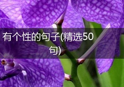 有个性的句子(精选50句)