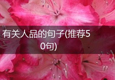 有关人品的句子(推荐50句)
