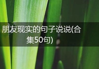 朋友现实的句子说说(合集50句)