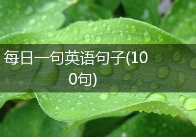 每日一句英语句子(100句)