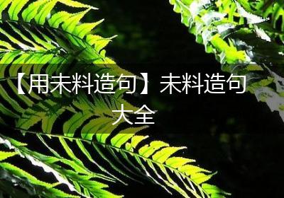 【用未料造句】未料造句大全