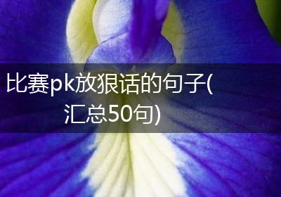 比赛pk放狠话的句子(汇总50句)
