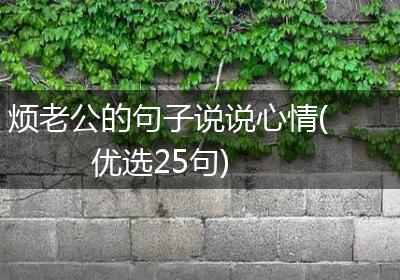烦老公的句子说说心情(优选25句)