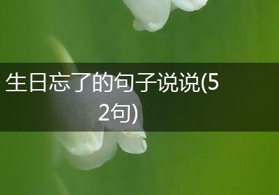生日忘了的句子说说(52句)