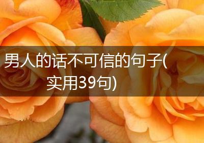 男人的话不可信的句子(实用39句)
