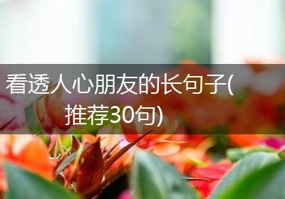 看透人心朋友的长句子(推荐30句)