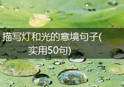 描写灯和光的意境句子(实用50句)