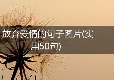 放弃爱情的句子图片(实用50句)