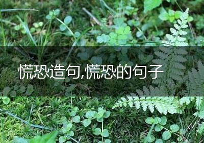 慌恐造句,慌恐的句子