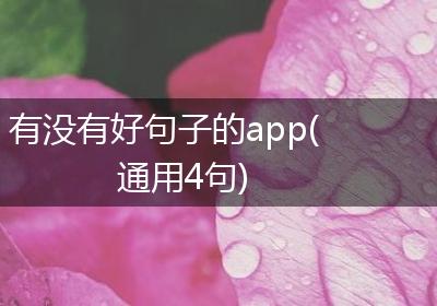 有没有好句子的app(通用4句)