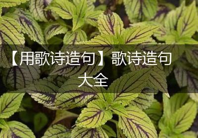 【用歌诗造句】歌诗造句大全