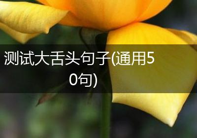 测试大舌头句子(通用50句)