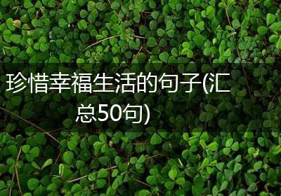 珍惜幸福生活的句子(汇总50句)