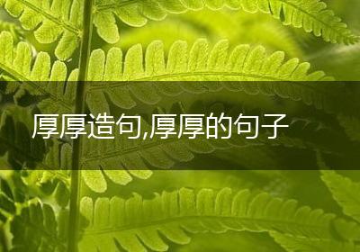厚厚造句,厚厚的句子