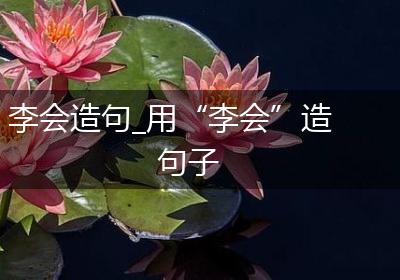 李会造句_用“李会”造句子