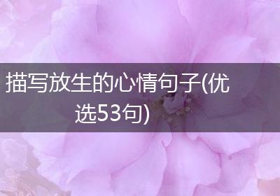 描写放生的心情句子(优选53句)
