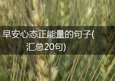 早安心态正能量的句子(汇总20句)
