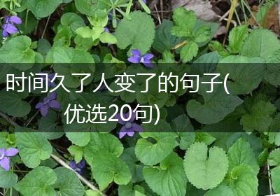 时间久了人变了的句子(优选20句)
