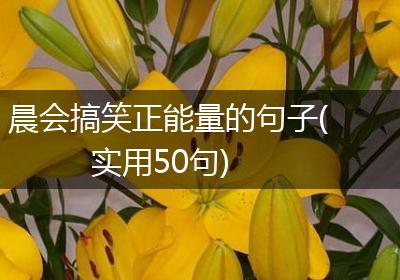 晨会搞笑正能量的句子(实用50句)