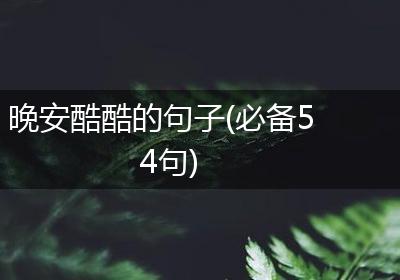 晚安酷酷的句子(必备54句)