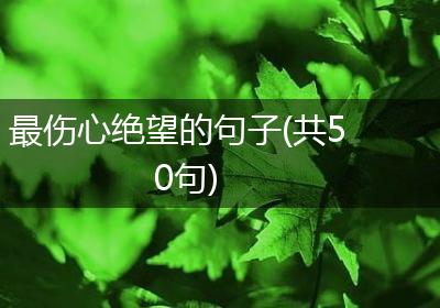 最伤心绝望的句子(共50句)
