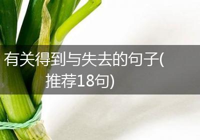 有关得到与失去的句子(推荐18句)