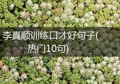 李真顺训练口才好句子(热门10句)