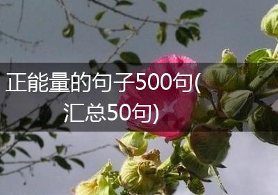 正能量的句子500句(汇总50句)